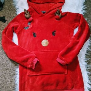Girls Red Reindeer Sweatshirt